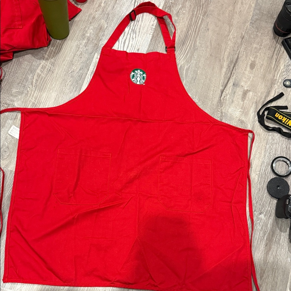 Starbucks Red Work Apron with Logo